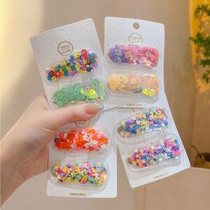 Clear Confetti Hair Clips
